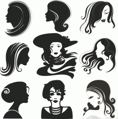 Female Models Silhouettes Free Vector