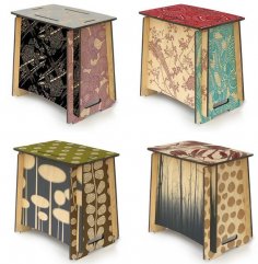 Лазерная резка Zaishu Stools Side Tables Slot Together Seat
