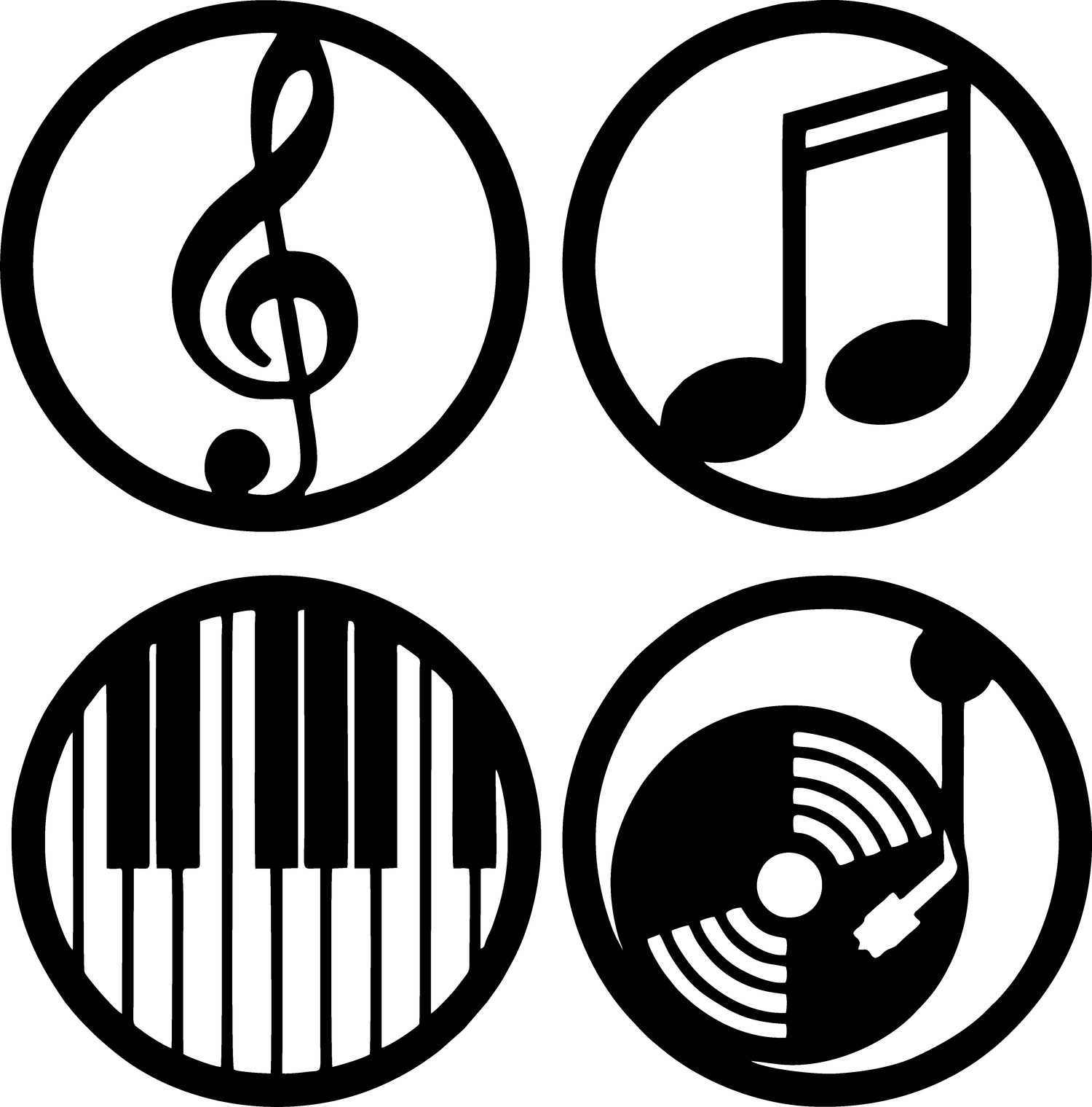 Etiquetas de círculo de música