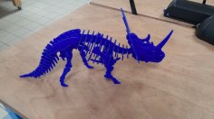 Quebra-cabeça 3D de estiracossauro cortado a laser 3mm