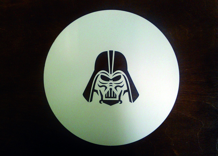 Lasergeschnittene Darth Vader-Gravur