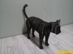 Puzzle 3D con gatto in piedi tagliato al laser 4 mm