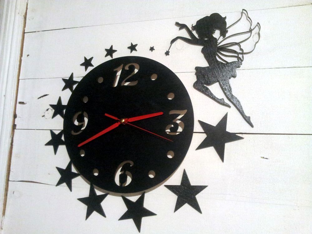 Đồng hồ treo tường cắt laser với Fairy