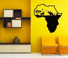 Laser Cut Africa Wall Decor DXF File