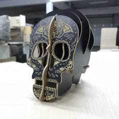 Laser Cut Skull Pencil Free Vector