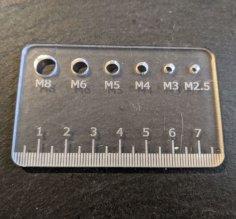 Regla de calibre de tornillo métrico cortado con láser