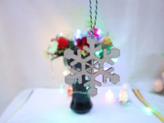Laser Cut Snowflake Ornament Christmas Decor Free Vector