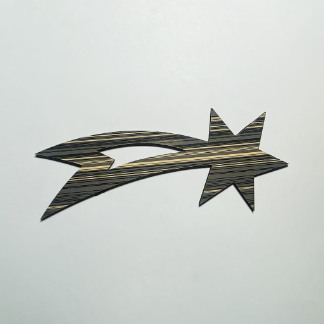 Laser Cut Shooting Star Shape Wood Cutout Free Vector