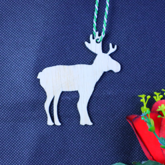 Laser Cut Moose Christmas Tree Ornament Free Vector