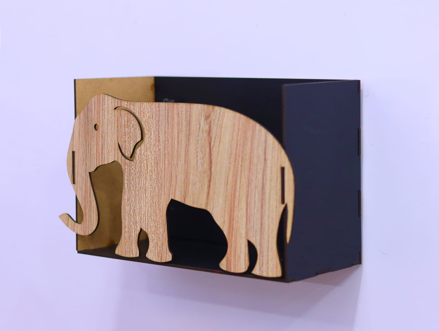 Laser Cut Elephant Wall Shelf Free Vector