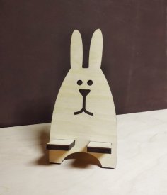 Support de téléphone de bureau lapin mignon créatif découpé au laser