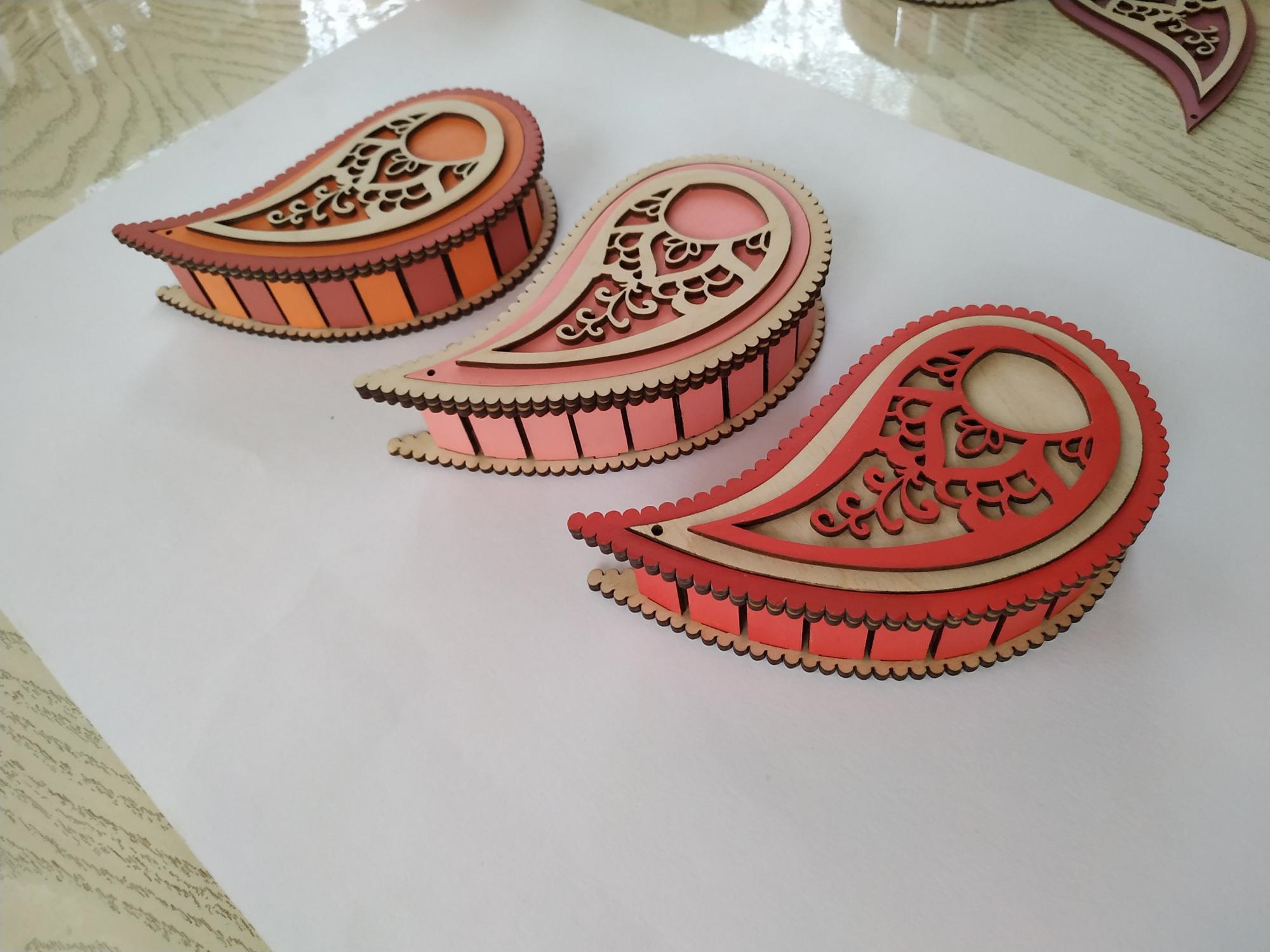 Laser Cut Wooden Decor Teardrop Box Yin Yang Box Free Vector