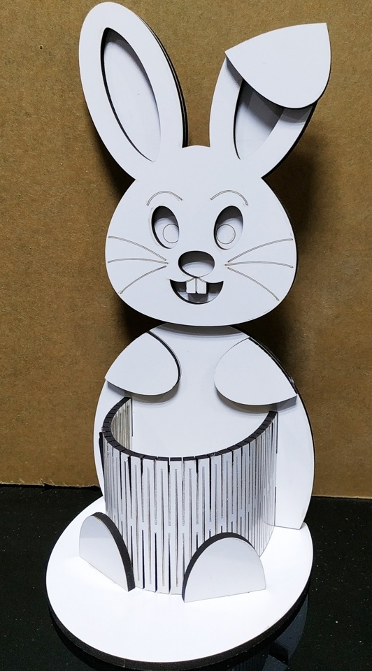 Laser Cut Bunny Pen Holder Free Vector