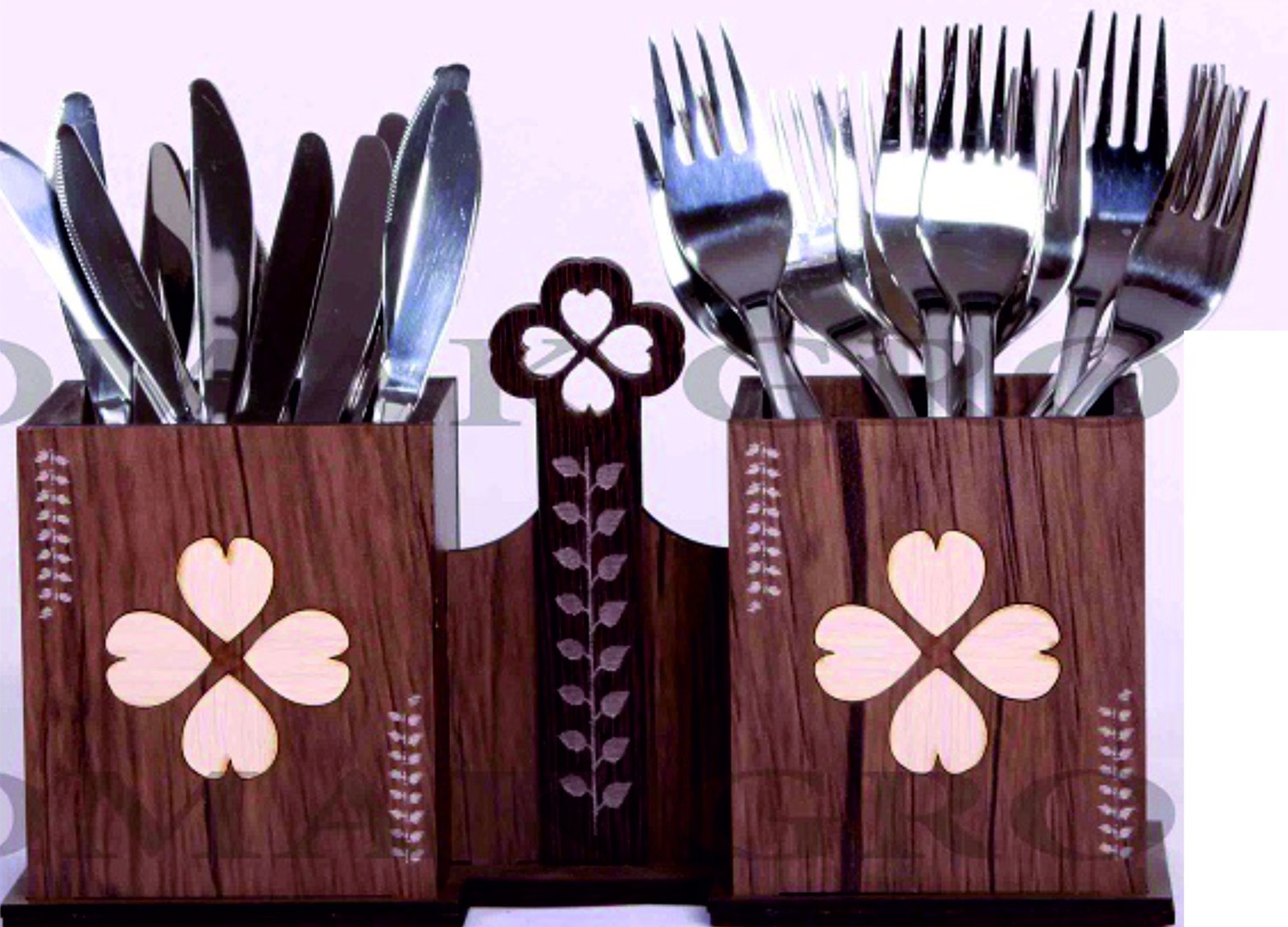 Laser Cut Wooden Kitchen Utensil Holder Cutlery Organizer Spoon Stand DXF File
