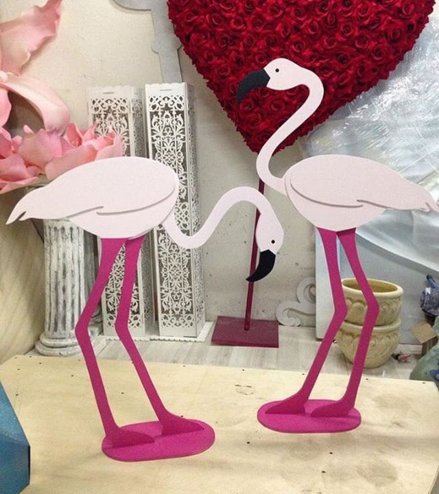 Arte de multicamadas para decoração de sala com flamingo cortado a laser