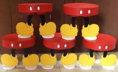 Lazer Kesim Mickey Mouse Cupcake Standı