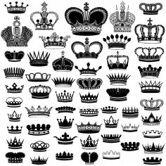 Collection of Crown Silhouette Free Vector