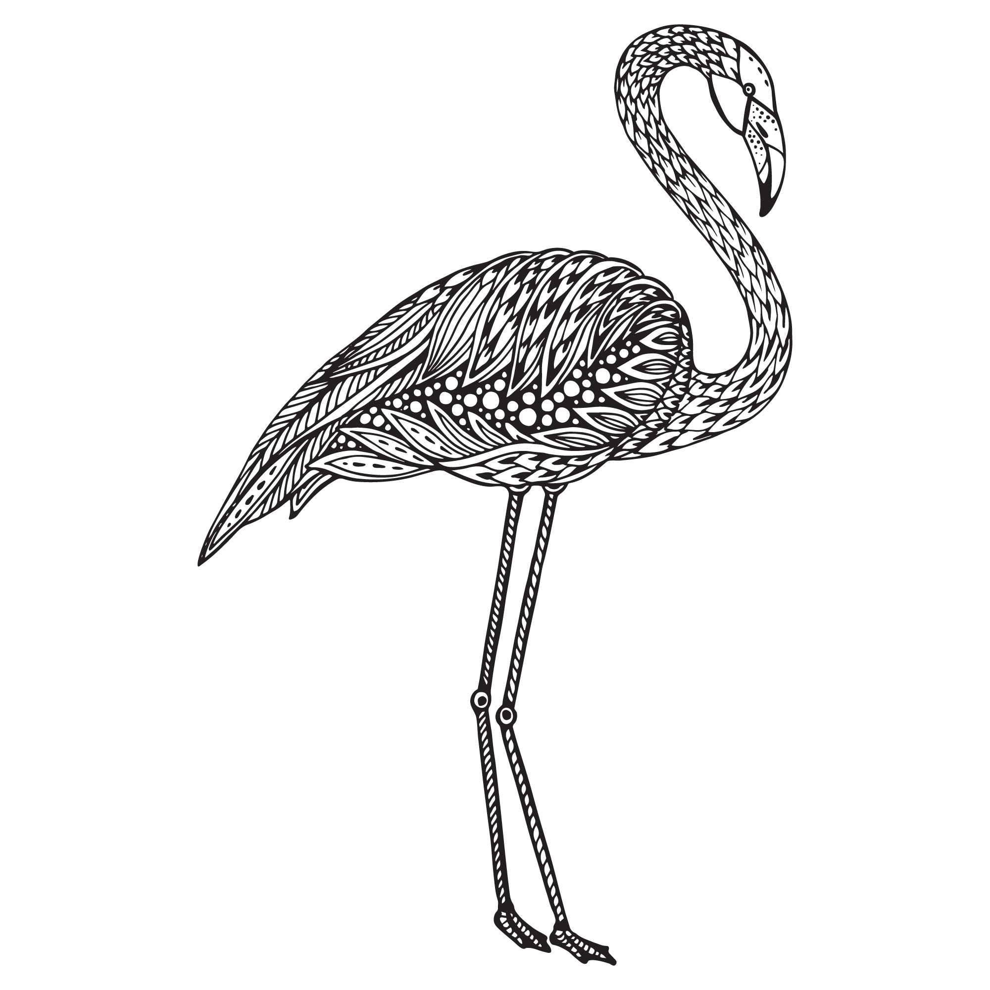 Flamingo-Zentangle stilisiert