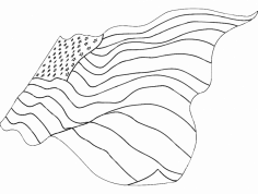 American Flag dxf File