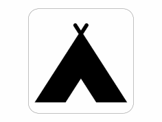 Camping Road Sign dxf File