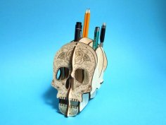 Laser Cut Skull 3D Pens Holder