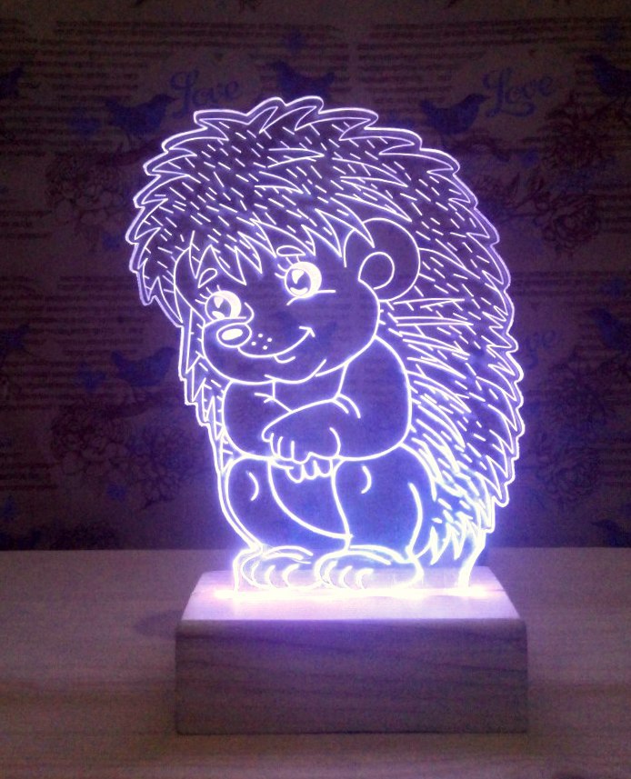 Arquivo dxf de modelo de lâmpada 3D de ouriço sentado