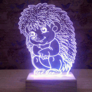 Sitting Hedgehog 3D Lamp Model dxf File