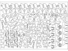 Zwierzęta Ptaki Gwiazdy Drzewa Plik DXF