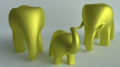 ELEPHANT FAMILY 3D Printer Model