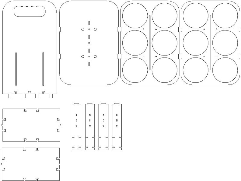 Laser Cut Acrylic 6 Packer DXF File