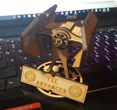 Laser Cut Star Wars TIE Advanced Free Vector