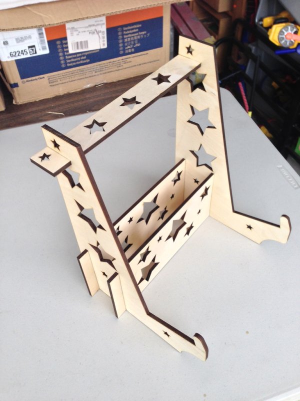 Laser Cut Guitar Stand For 3/4 Size Acoustic Guitar DXF File