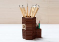 Laser Cut Plywood Pencil Stand DXF File