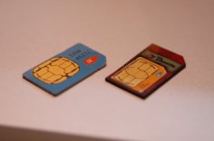 Laser Cut Micro-Sim Card in Mini-Sim Card Adapter