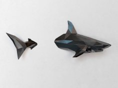 Low Poly Wall Shark 3D Printer Model