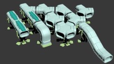 Sci-fi Modular Oil Pipeline 3D Printer Model