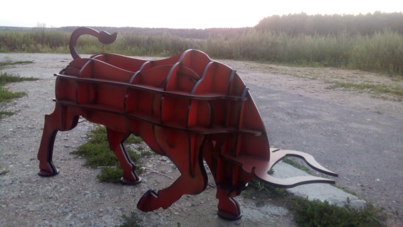 Laser Cut Bull Shaped Shelf