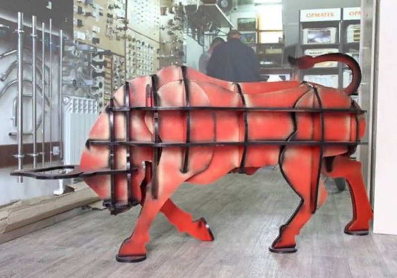 Laser Cut Bull Shaped Shelf