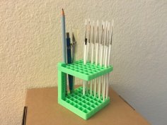 Cubistand Pencil Pen Brush Holder Stand 3D Printer Model