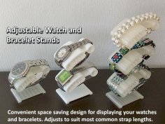 Watch And Bracelet Stand – Convenient / Adjustable / Space Saving 3D Printer Model