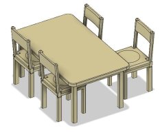 Doll House Stuff – Dining Table Set 3D Printer Model