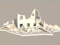 Destroyed Building W/ Rubble 3D Printer Model