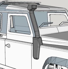 Snorkel For 3D Printed Land Rover Defender 3D Printer Model