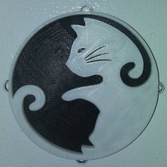 Yin Yang Cat Fridge Magnet & Ornament / IEC3D 3D Printer Model