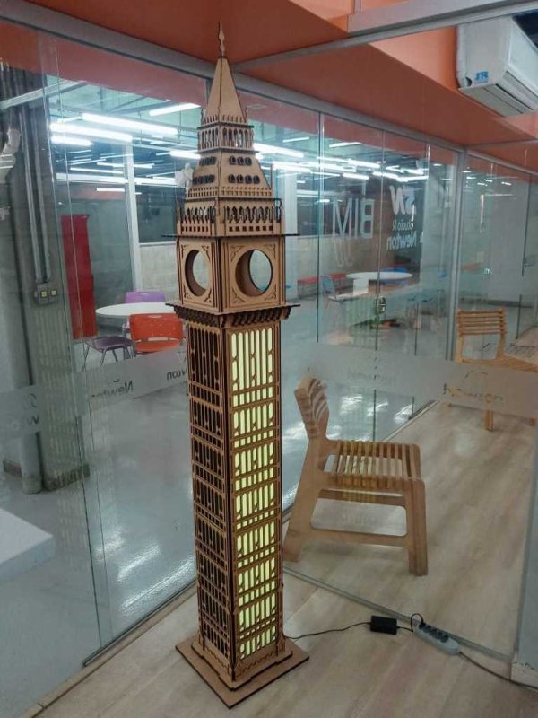 Laser Cut Big Ben 3D 2100mm