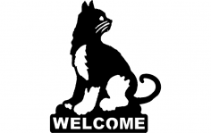 Archivo dxf de bienvenida de gato