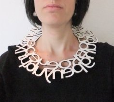 Laser Cut Text Necklace (awkward Turtle)