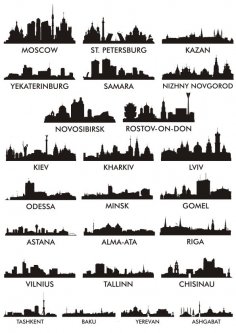 Vecteurs de silhouette de ville