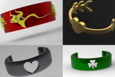 Themed Bracelets! Mothers Day | St. Patricks Day | Chinese New Year | Valentines 3D Printer Model