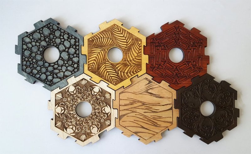 Laser Cut CATAN Center Tiles And Pips SVG File